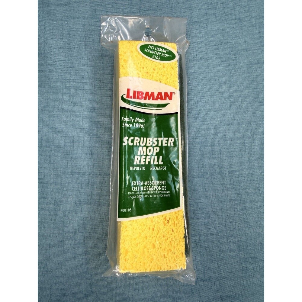 Libman Scrubster Mop Refill Super Absorbent Cellulose Surface #00105 For Mop 103